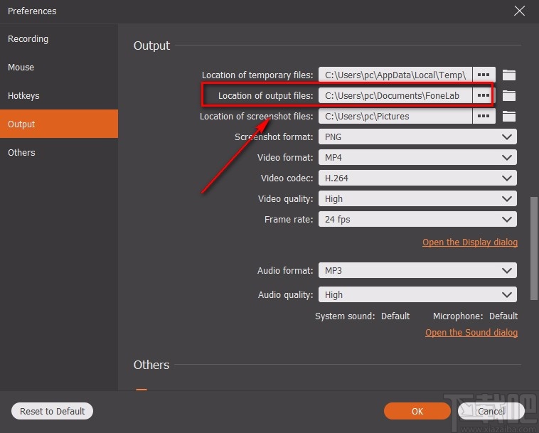 FoneLab Screen Recorder设置默认保存路径的方法