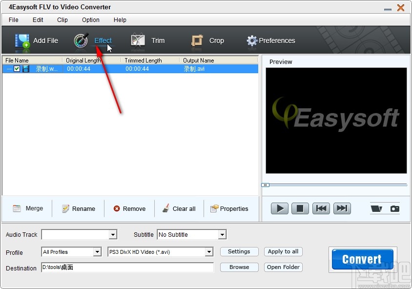 4Easysoft FLV to Video Converter给视频添加水印的方法