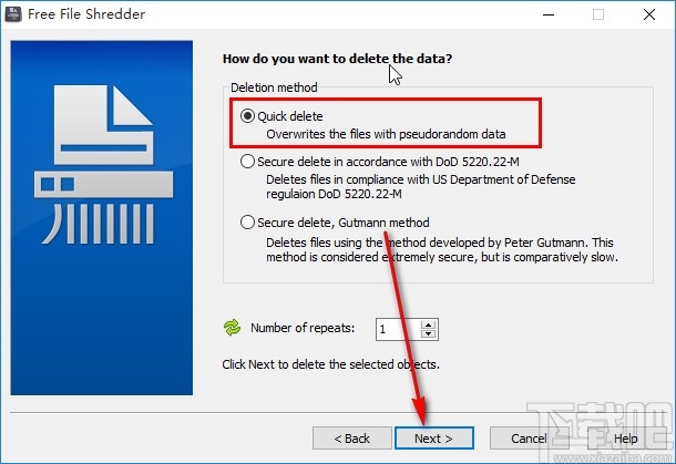 Free File Shredder粉碎文件夹的方法