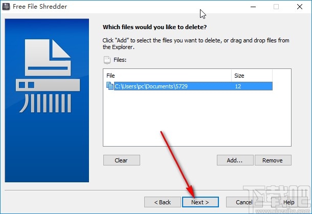 Free File Shredder粉碎删除文件的方法