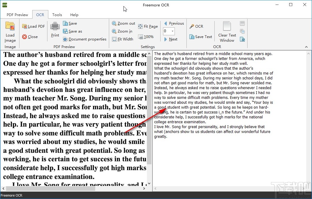 Freemore OCR识别图片文字的方法