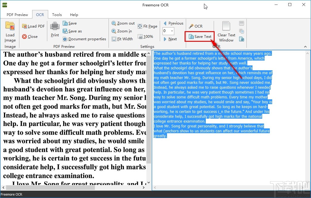 Freemore OCR识别图片文字的方法