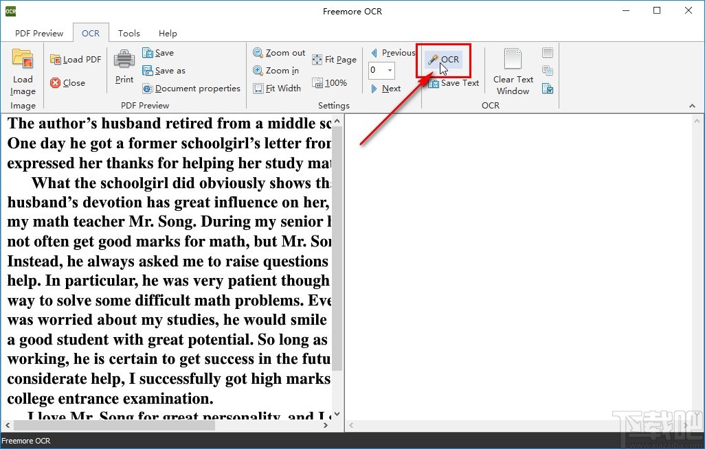 Freemore OCR识别图片文字的方法
