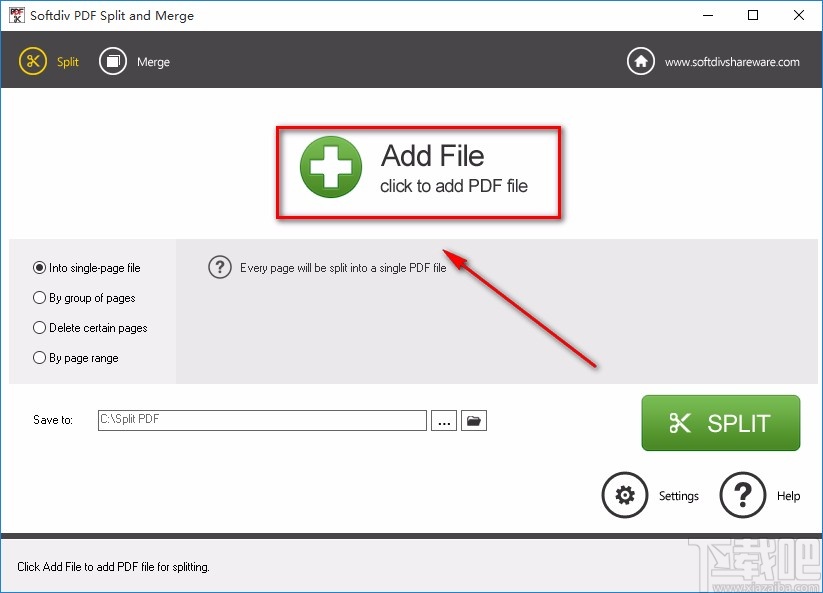 Softdiv PDF Split and Merge拆分PDF的方法