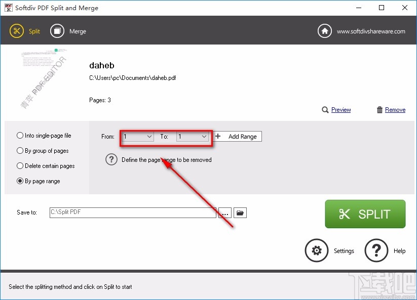 Softdiv PDF Split and Merge拆分PDF的方法