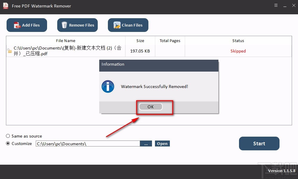 Free PDF Watermark Remover给PDF去除水印的方法