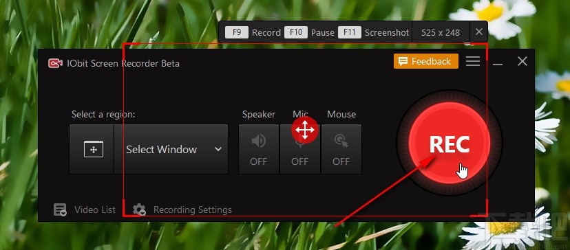 IObit Screen Recorder自定义录制的方法