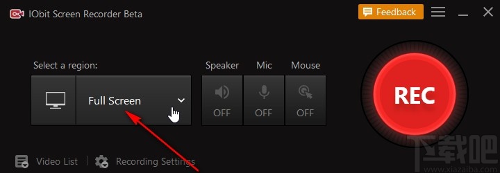 IObit Screen Recorder自定义录制的方法