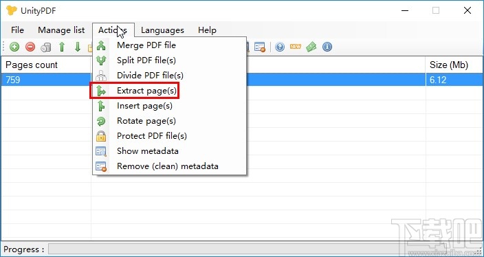 UnityPDF提取PDF页面的方法
