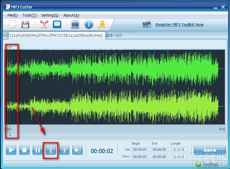 MP3 Toolkit剪切音频的方法