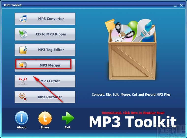 MP3 Toolkit合并音频的方法