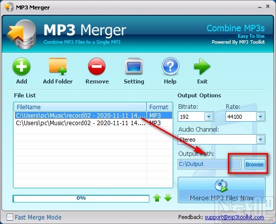 MP3 Toolkit合并音频的方法