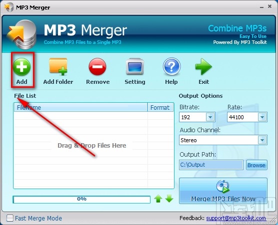 MP3 Toolkit合并音频的方法