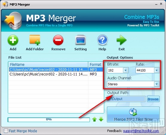 MP3 Toolkit合并音频的方法