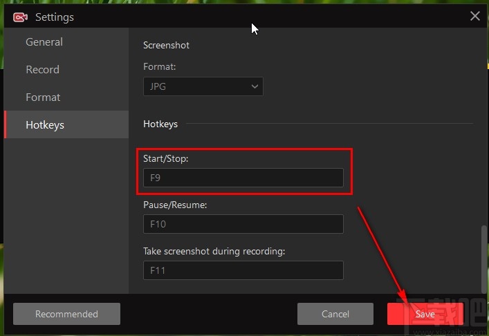 IObit Screen Recorder修改快捷键的方法