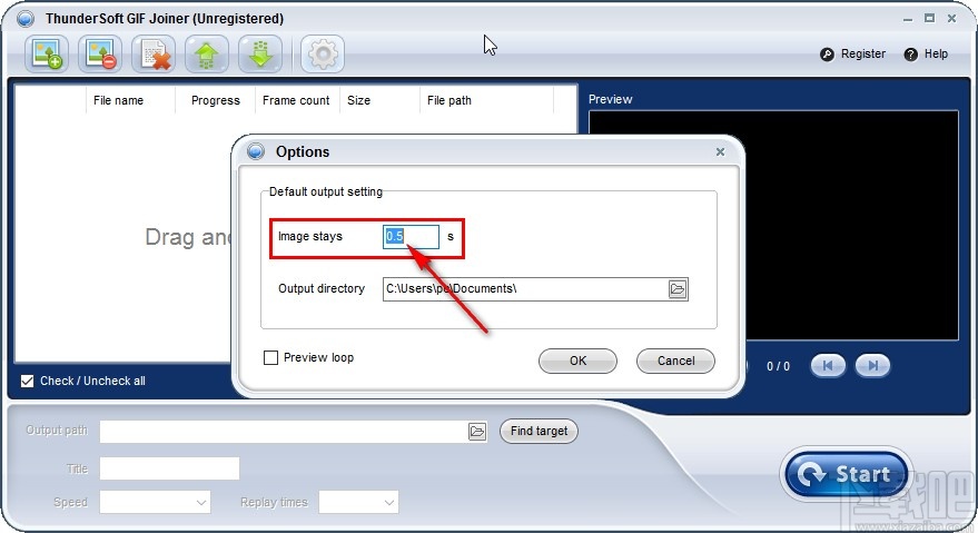 ThunderSoft GIF Joiner更改GIF图片时间间隔的方法