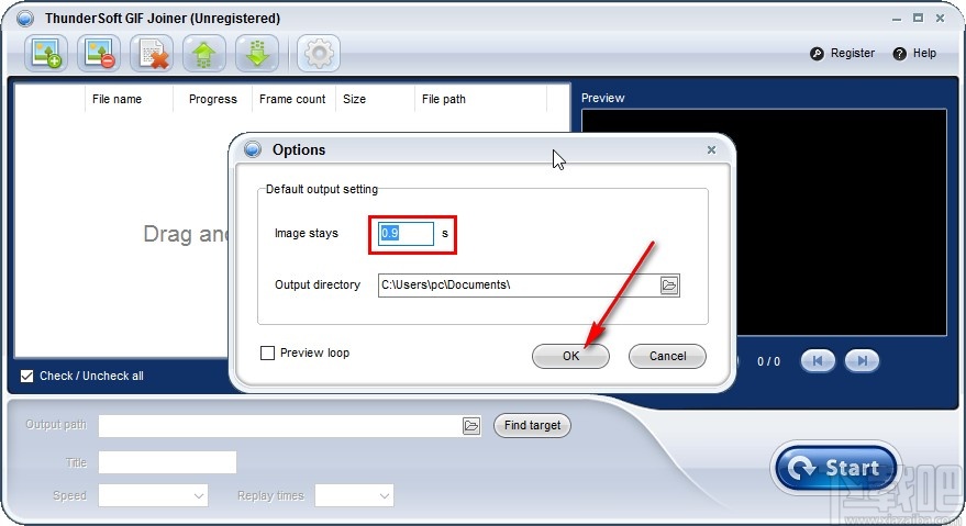 ThunderSoft GIF Joiner更改GIF图片时间间隔的方法