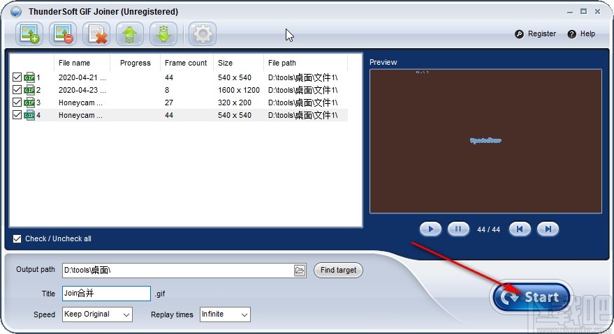 ThunderSoft GIF Joiner合成GIF的方法