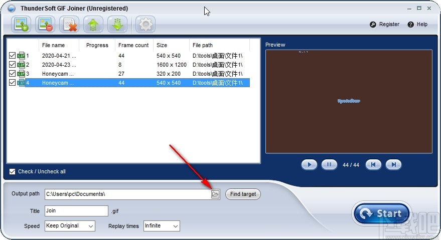 ThunderSoft GIF Joiner合成GIF的方法