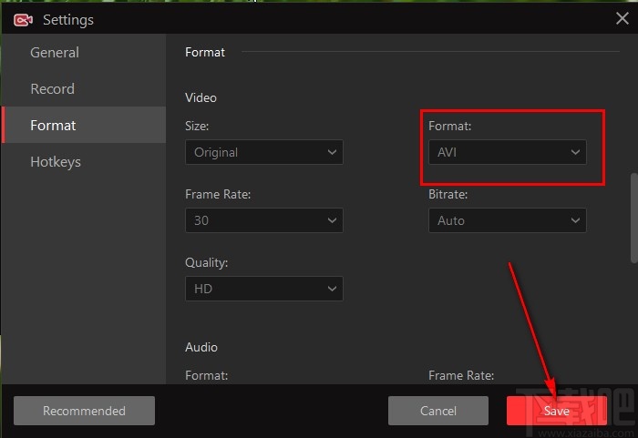 IObit Screen Recorder设置录制视频默认格式的方法