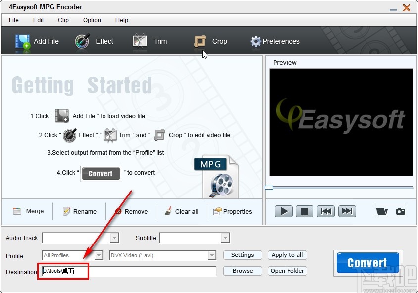 4Easysoft MPG Encoder设置默认输出路径的方法