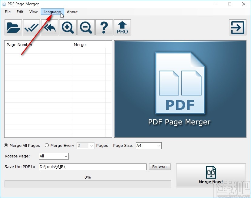 PDF页面合并器设置中文的方法步骤