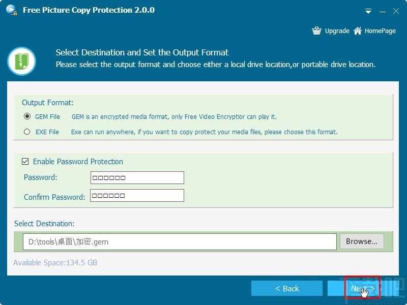 Free Picture Copy Protection加密视频文件的方法