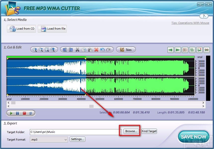 Free MP3 WMA Cutte给音频添加淡入效果的方法