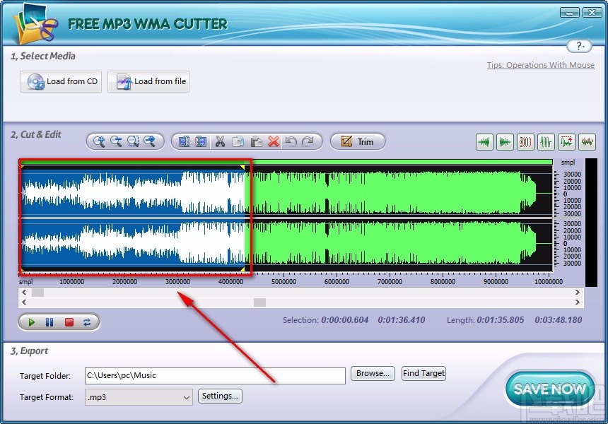 Free MP3 WMA Cutte给音频添加淡入效果的方法