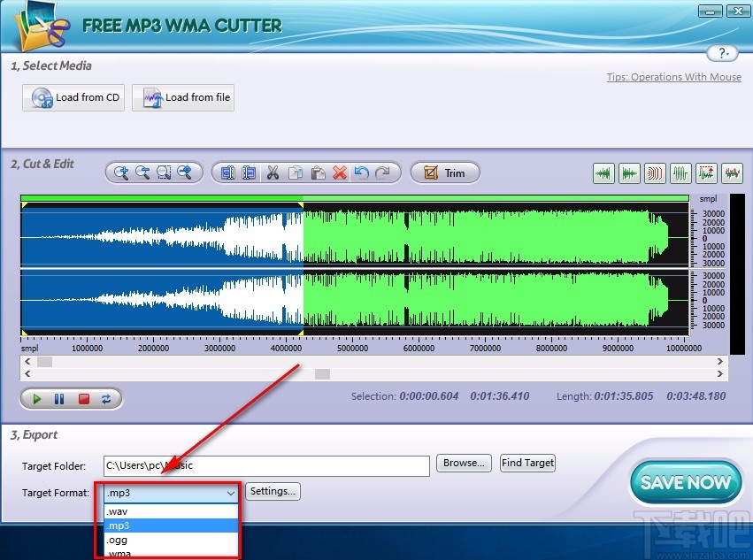 Free MP3 WMA Cutte给音频添加淡入效果的方法
