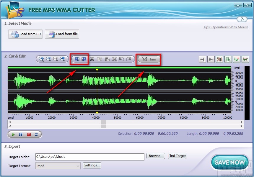 Free MP3 WMA Cutter分割音频的方法