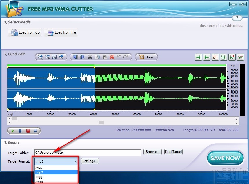 Free MP3 WMA Cutter分割音频的方法