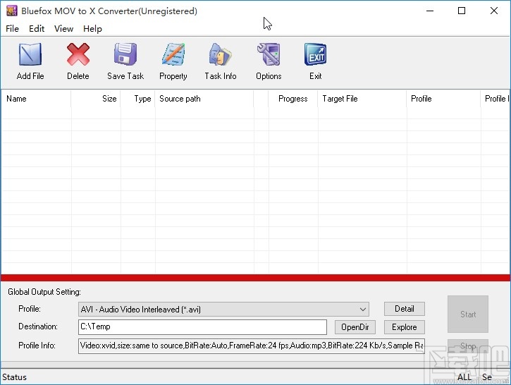 Bluefox MOV to X Converter转换mov视频格式的方法
