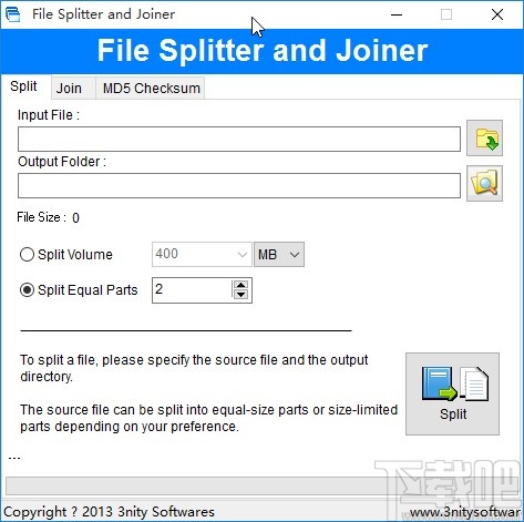 File Splitter and Joiner合并文件的方法