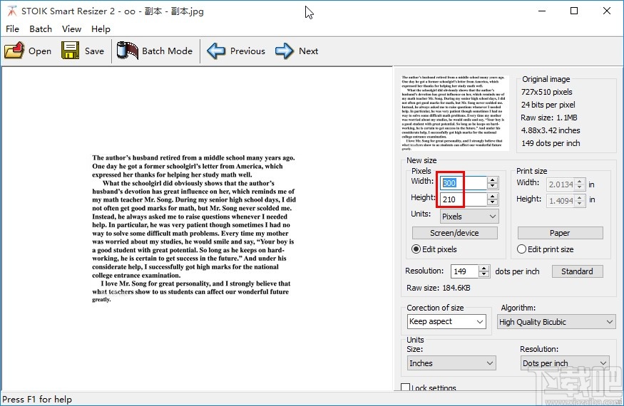 STOIK Smart Resizer缩小图片的方法