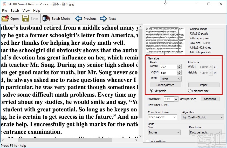 STOIK Smart Resizer缩小图片的方法