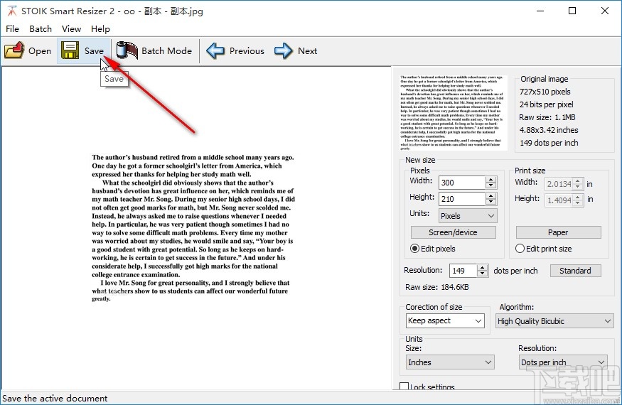 STOIK Smart Resizer缩小图片的方法
