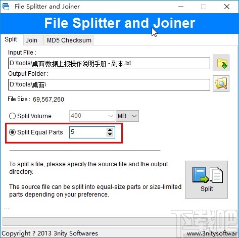 File Splitter and Joiner分割文件的方法
