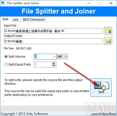 File Splitter and Joiner分割文件的方法