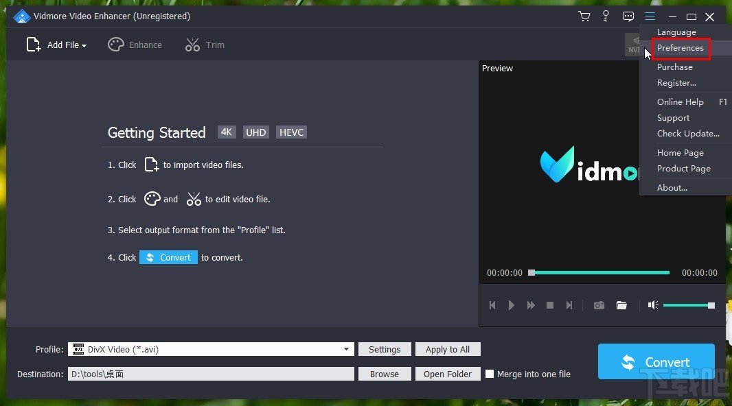 Vidmore Video Enhancer更改快照格式的方法