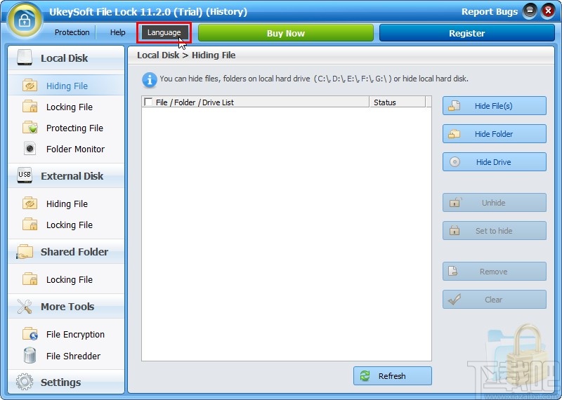 UkeySoft File Lock设置中文的方法