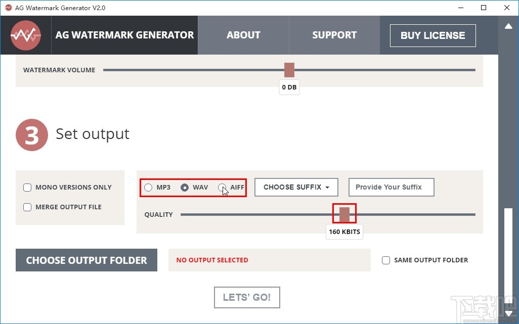 AG Watermark Generator给音频文件添加水印的方法