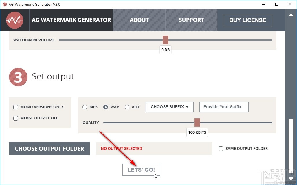 AG Watermark Generator给音频文件添加水印的方法