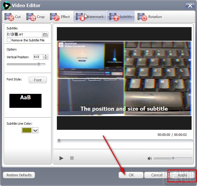 UkeySoft Video Converter在视频中添加字幕的操作方法