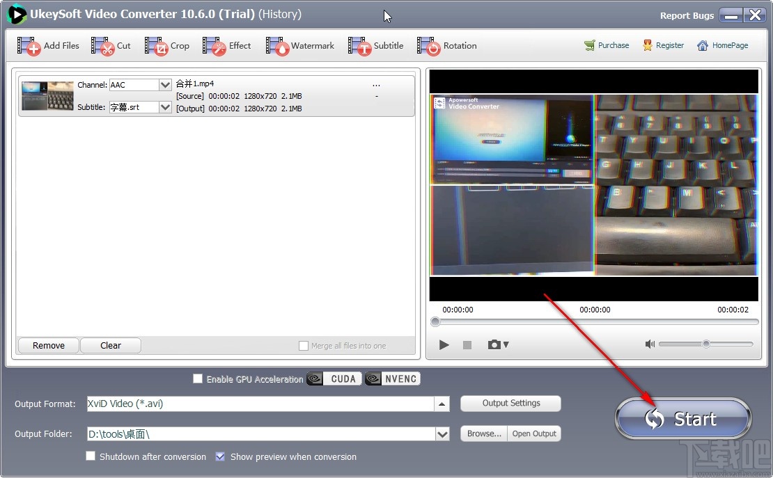 UkeySoft Video Converter在视频中添加字幕的操作方法