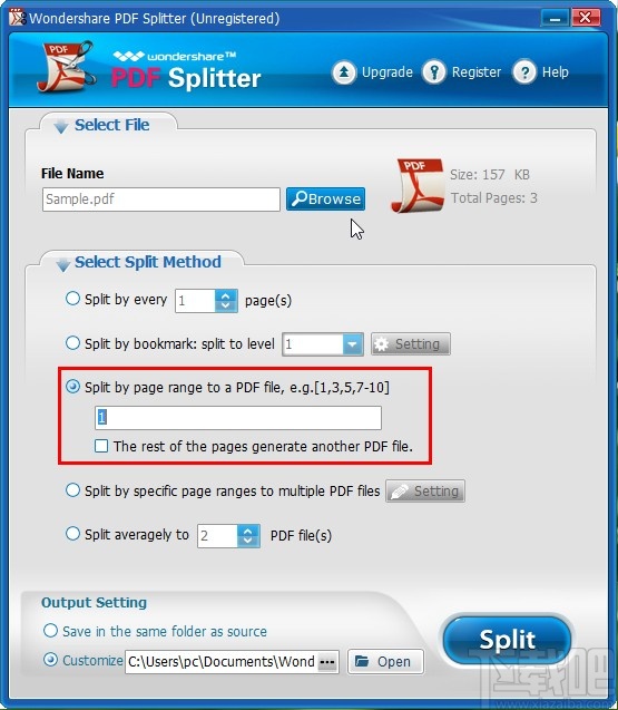 Wondershare PDF Splitter分割PDF文件的方法