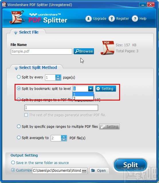 Wondershare PDF Splitter分割PDF文件的方法
