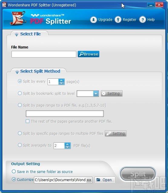 Wondershare PDF Splitter分割PDF文件的方法