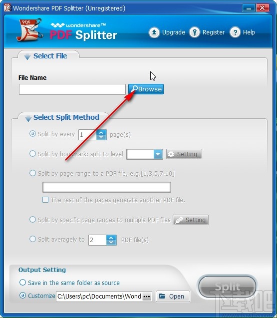 Wondershare PDF Splitter分割PDF文件的方法
