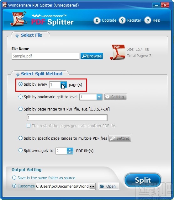 Wondershare PDF Splitter分割PDF文件的方法